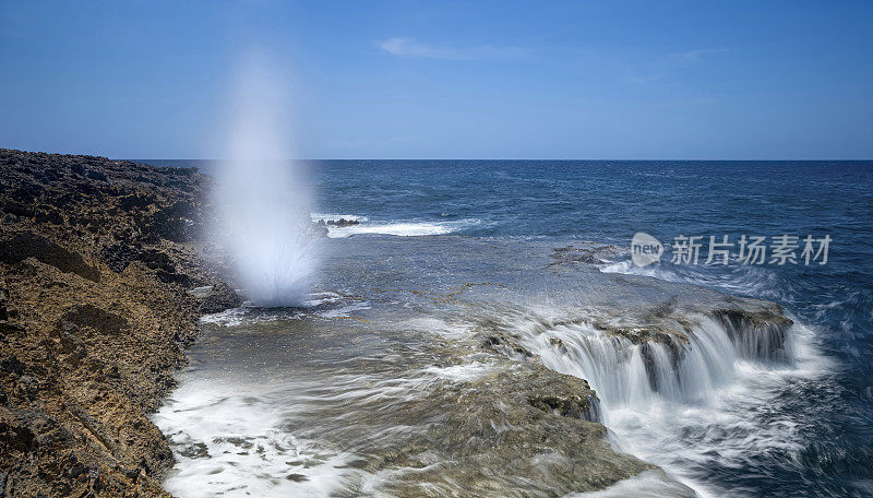 Blowhole near Watamula Hole located on the northernmost tip of Curaçao,  Netherlands Antilles, ABC Islands
